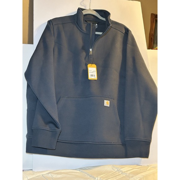 Carhartt Original Fit Pullover 1/4 Zip Jacket - Mens Size XL - Navy Blue NWT - Picture 1 of 4